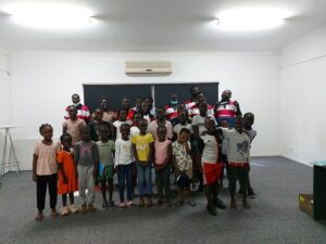 group photo of children taken in the classroom